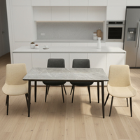 Prix de gros, prix bas, meubles de salle à manger modernes et luxueux, ensemble de tables à manger en ardoise avec 6 chaises pour salle à manger