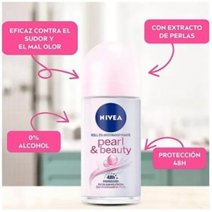 Nivea Déodorant Bille Anti-Transpirant Pearl & Beauty Pour Femme Longue Durée 50ml Lot de 2 - Product Image 2