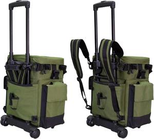 大型钓具袋附带冷却器渔具带渔具盒带轮子的钓鱼背包 - Product Image 6