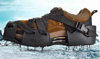 Crampons antidérapants en acier inoxydable à 32 dents, crampons de sécurité pour chaussures, crampons pour la randonnée, la glace, la neige, l'escalade