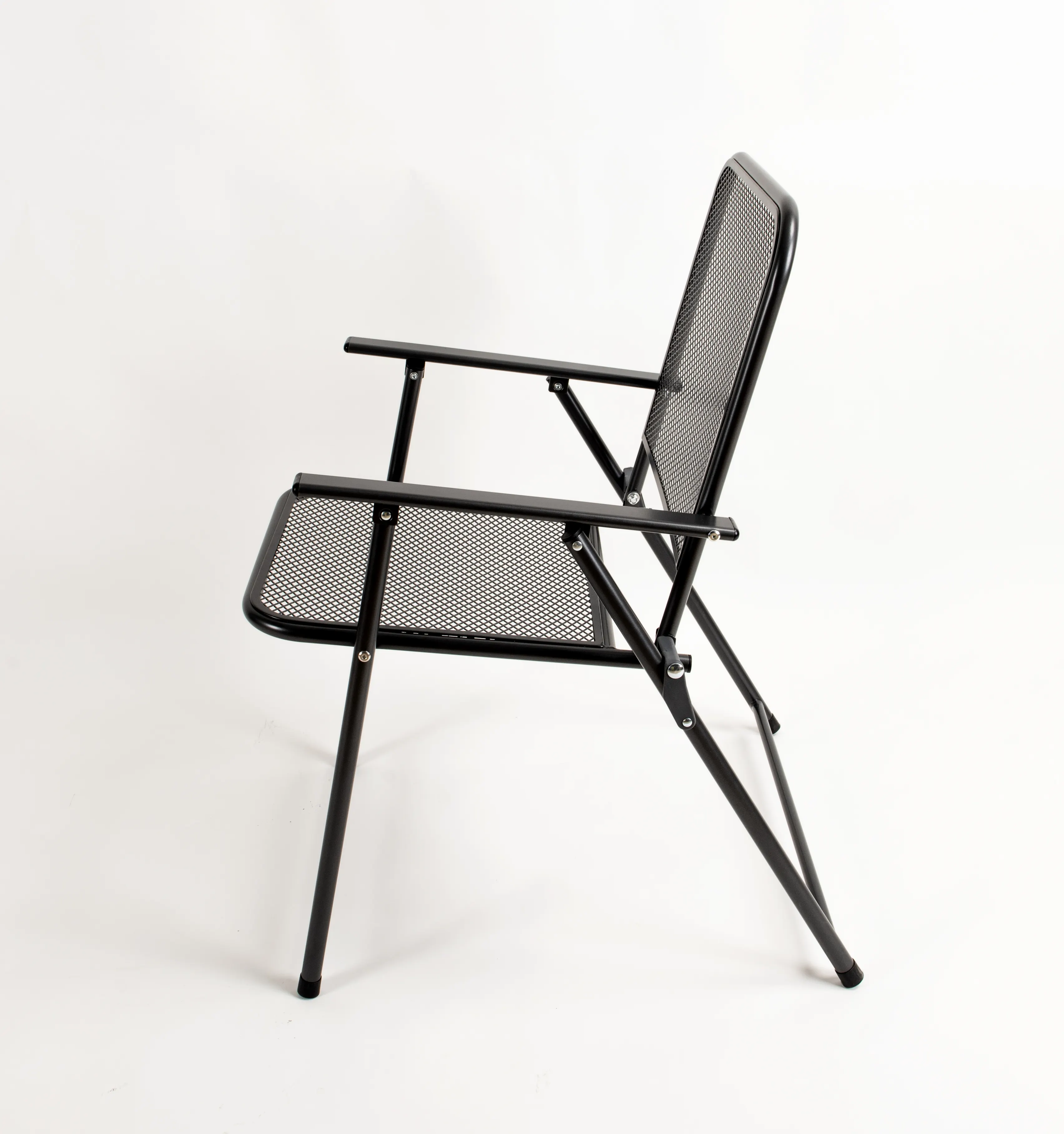 Metal Mesh Pátio Cadeiras, Folding, Gramado, Encosto ao ar livre, Jantando Cadeiras pó revestimento ferro net jardim mobiliário