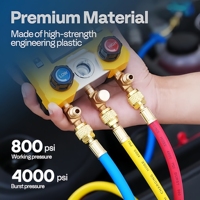 Kit de recharge de réfrigérant pour climatisation automobile avec manomètre numérique pour CVC, raccords rapides R134a R1234yf et robinets de décharge, 3 tuyaux