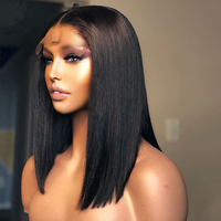 Perruques brésiliennes naturelles courtes, perruques Bob de cheveux humains vierges, cuticules alignées, avec ligne de cheveux pre-plucked, pour femmes noires