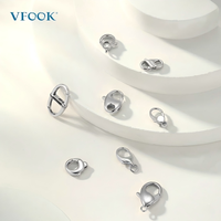 VFOOK Fermoir élégant en argent sterling 925 avec fermoir mousqueton ovale pour la fabrication de bijoux de mariage