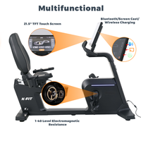 Vélo semi-allongé électromagnétique K-FIT K2 à faible impact pour la rééducation, équipement de fitness commercial pour salle de sport