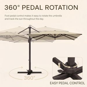 Sombrilla de Patio Cantilever de 10' x 10' con Base Incluida, Sombrilla Cuadrada Grande de Aluminio para Exteriores con Rotación de 360 Grados - Product Image 4