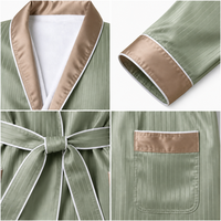 Peignoir unisexe à col châle, double face, vert, très absorbant, respirant, pour usage quotidien et vacances, style enveloppant pour couple