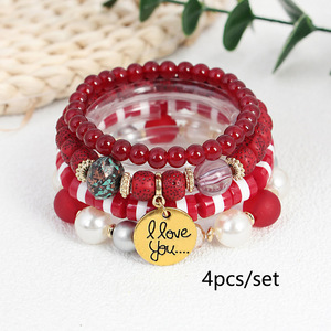 <span class=keywords><strong>4</strong></span> ensembles de bracelets bohèmes superposés, perles givrées créatives, bijoux de mode pour femmes - Product Image 3