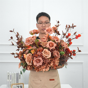 Arreglo floral de seda con tacto real para pasillo de boda, decoración de fondo para eventos. - Product Image 1