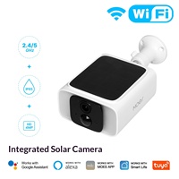 Caméra Wi-Fi solaire intelligente 4MP avec détection de mouvement par application et vision nocturne infrarouge extérieure pour la surveillance