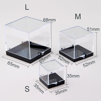 Boîte de rangement en plastique transparent à fond noir personnalisable, tailles S/M/L réglables en hauteur, pour l'affichage de cristaux, minéraux et bijoux en vrac