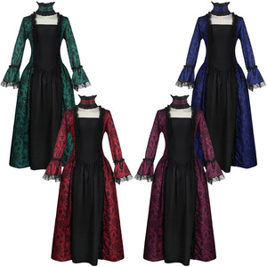 Vestido Victoriano para Mujer, Disfraz de Halloween para Adultos, Disfraz de Película de Televisión, Estilo Gótico de Manga Larga - Product Image 1