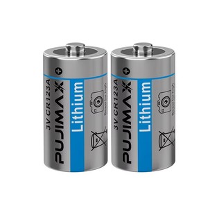 PUJIMAX Batterie au <span class=keywords><strong>lithium</strong></span> CR123 3V haute capacité Cr 123A Limno2 Batterie non rechargeable à usage unique pour dispositif de sécurité - Product Image 1