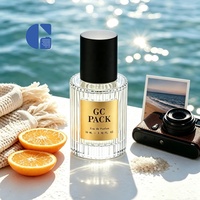 Flacon de parfum personnalisé avec logo, 30 ml, 50 ml, 100 ml, flacon en verre côtelé vide, emballage de parfum en spray avec bouchon noir