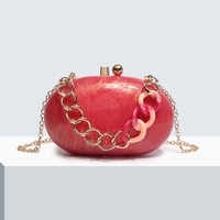 Sac de soirée de luxe en acrylique ovale, forme œuf unique, pour mariages, fêtes, dîners, pochette scintillante pour femmes