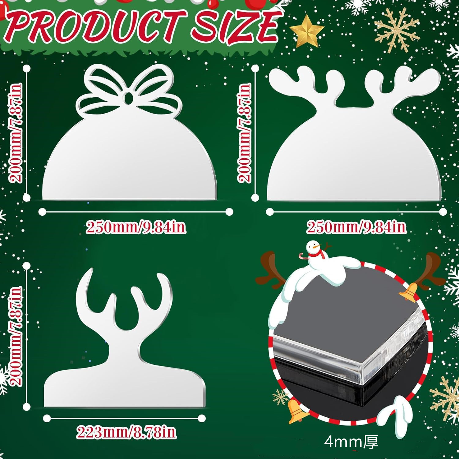 12-Piece Christmas Router Template Set – Acrylic Holiday Stencils With Snowflake, Santa, Tree, And Elk Designs For Woodworking, Crafts, And Decorative Carving