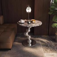Table console en marbre et acier inoxydable de style minimaliste italien, contemporaine, légère et luxueuse, table de salle à manger moderne haut de gamme pour salon et hôtel