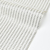 Ruban de strass thermocollant 24*40cm en maille, feuille de perles céramiques, applique en verre cristal pour vêtements, chaussures, sacs