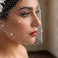 YouLaPan VA27 blanc Organza 3D fleur mariée fête voile mariage cérémonie Photo accessoires mystérieux fard à joues visage couverture