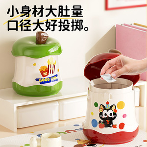 Creative Mini Desktop Trash Can Round Shape 0.34kg Indoor Use High Capacity Storage Bin for Home - Product Image 5