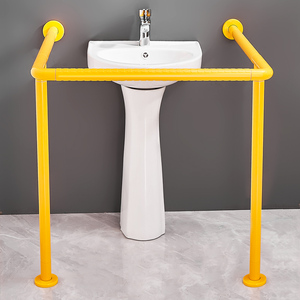 L-förmiger Bodenmontierter Waschbecken-Haltegriff, Rutschfester Badezimmer-Sicherheitshandlauf für Ältere und Behinderte - Product Image 3