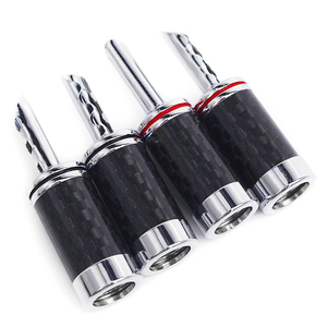 Hifi 5mm sợi carbon chuối plug-rhodium mạ đồng Loa kết nối cho audiophile, khuếch đại, Studio màn hình (4/8pcs) - Product Image 6