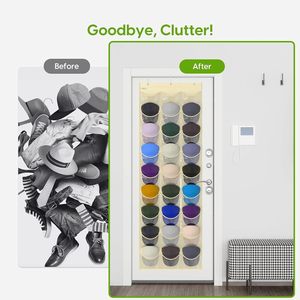 Hat Organizer 27 Pockets Over The Door Clear Pockets For Baseball Caps Storage Display <b>Rack</b> - Product Image 6