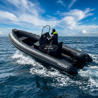 Bateau pneumatique Hedia Boats de haute qualité, 17 pieds, en PVC Hypalon RIB500, coque en aluminium, avec console centrale