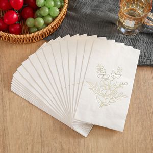 Paper Napkins 330mmx400mm Printed Gold Floral Design Themed Party Disposable Serviettes - Product Image 4