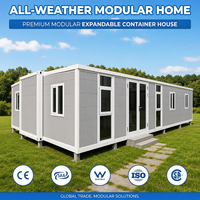 Rumah Kontainer Modern yang Dapat Diperluas, Hunian Modular, Tahan Air, Terisolasi Panas, Tahan Badai, Villa