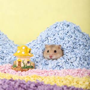 Litière en granulés de papier colorés pour hamster, faible teneur en poussière, sèche, éliminant les odeurs, fournitures de litière pour petits animaux - Product Image 2