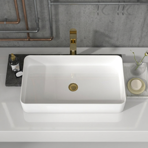 <span class=keywords><strong>Lavabo</strong></span> Moderno Personalizzato con Ampio Piano d'Appoggio in Pietra Artificiale, Elegante Lavandino da <span class=keywords><strong>Bagno</strong></span> per Hotel e Appartamenti - Product Image 5