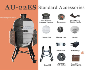 Parrilla Kamado de Carbón Multifuncional para Exteriores Auplex Serie <span class=keywords><strong>Epicure</strong></span> de 22 Pulgadas - Product Image 6