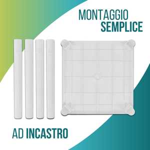 White Square <b>Table</b> 50x50x47 Cm Hard Plastic Children Indoor Outdoor Use - Product Image 4