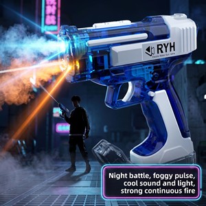 Pistolet à eau électrique à pulvérisation, jouet avec lumière de flamme, tir automatique continu, grande capacité, rechargeable, longue portée - Product Image 1
