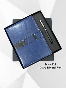 Set de Regalo de Agenda A5 de Cuero PU con Bolígrafo Metálico, Cuaderno de Tapa Dura con 100 Hojas y Estampado UV para Oficina Corporativa, Negocios y Promociones - Product Image 1