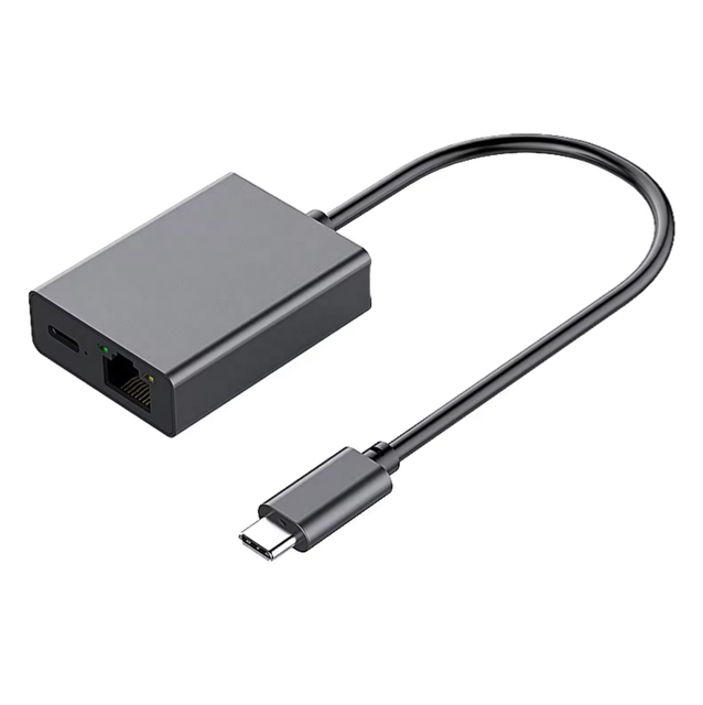Fast Ethernet Adapter 10/100Mbps RJ45 LAN Converter USB Type-C Brass Contact for Fire TV Stick for Streaming Devices