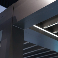 Pergola en aluminium électrique sur mesure, imperméable et résistante au vent, avec matériaux certifiés Green Guard pour structure de jardin et de cour