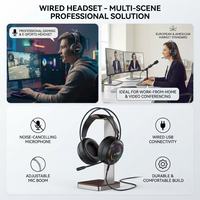 Casque de jeu OEM ODM pour ordinateur/jeux/DJ, réduction de bruit ENC, contrôle tactile, design supra-auriculaire, éclairage RGB