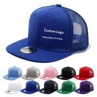 Gorra de Béisbol de 6 Paneles Tejida Estilo Hip-Hop, para Hombre y Mujer, Circunferencia de Cabeza Grande, Visera Plana, Malla, Gorras Personalizadas