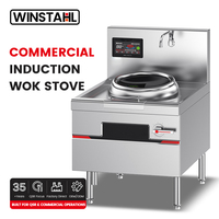Cuisinière à induction commerciale 8 kW 20 L en acier inoxydable 304, modèle HW-XC08C-00, pour restaurant