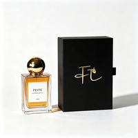 En promotion : flacon en verre vide de 50 ml, rectangulaire, anti-fuite, pour parfum, avec bouchon noir et logo personnalisé