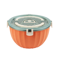 Bol thermique en acier inoxydable, récipient alimentaire isotherme chaud et froid avec couvercle à poignée portable, ensemble de bassines isolées triple couche