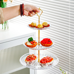 Assiette de fruits transparente à trois couches Table à Dessert à deux couches KTV en plastique multicouche gâteau double couche support - Product Image 6
