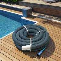 Tuyau d'aspiration pour piscine en EVA robuste, enroulé en spirale, avec manchon pivotant pour piscines enterrées et hors sol