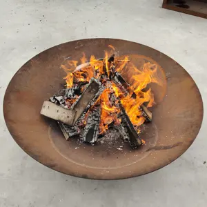 Outdoor Wood Burning Corten Steel Cast Iron Bowl Cauldron Fire Pit Corten Steel