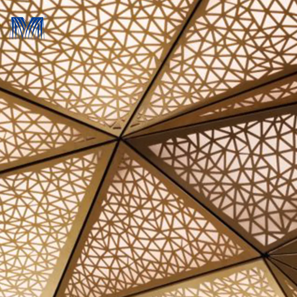 Building Material Ceiling Interior Laser Cut Carved Decorative Suspended Aluminum Perforated False Metal Ceiling tiles