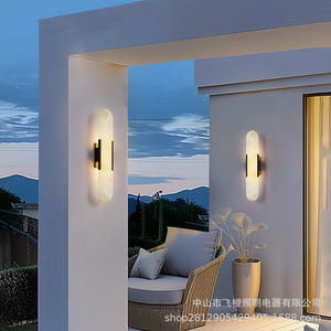 Lámpara de Pared Exterior Impermeable de Imitación Mármol 3000K para Villa, Balcón, Terraza - Product Image 4