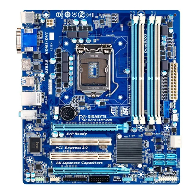 Factory GA-B75M-D3H Desktop Motherboard B75 Chipset Socket LGA 1155 I3 I5 I7 DDR3 32G Micro ATX B75M-D3H Used Mainboard