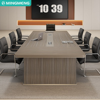 Elegante Mesa de Reuniones de Oficina con Sillas a Juego - Muebles de Conferencia Grandes